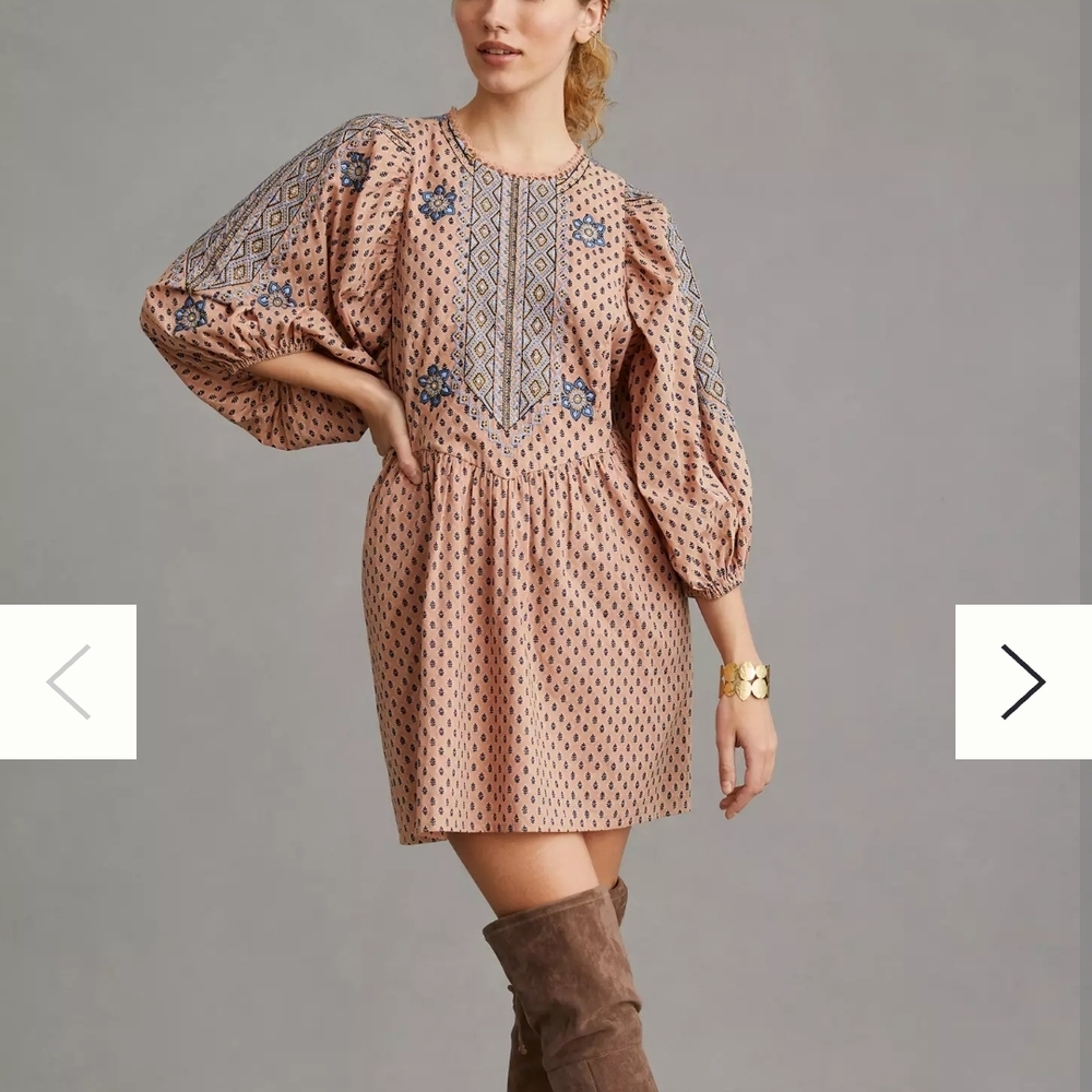 Anthropologie Embroidered Top with Blue and Gold Accents - Picture 11 of 11